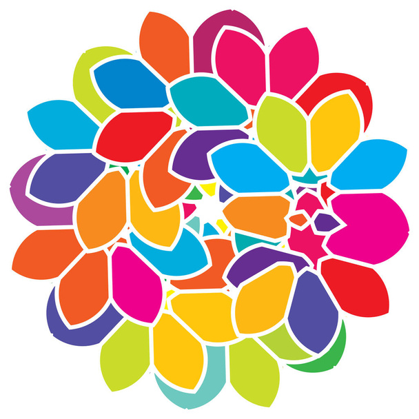 Colorful sacred geometry illustration, icon. Abstract lotus, flower, petal composition - Wektor, obraz