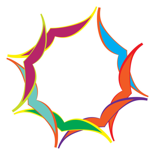Radiating mandala. Circular geometric motif, icon, shape - stock vector illustration, clip-art graphics - Wektor, obraz