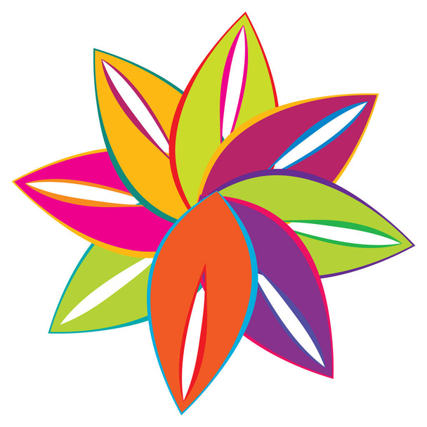 Radiating mandala. Circular geometric motif, icon, shape - stock vector illustration, clip-art graphics - Вектор,изображение