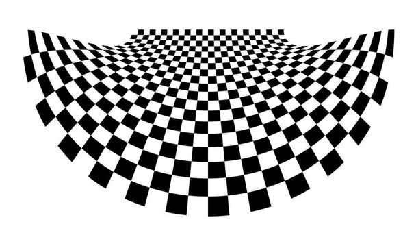 Abstract race flag, chess board, checker board pattern, texture with distort, deform effect - stock vector illustration, clip-art graphics - Вектор, зображення