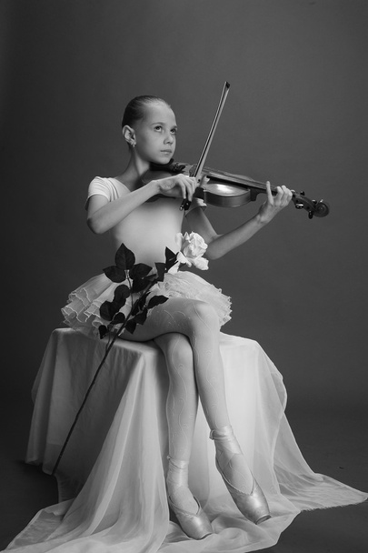Girl with violin - Fotó, kép