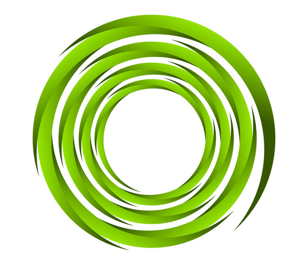 Abstract green spiral, swirl, twirl and whirl elements. Cochlear, helix, vortex icon - Vector, afbeelding