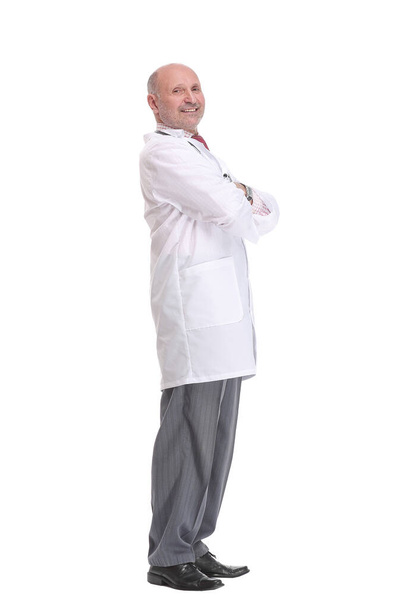 Side view portrait of casual male physician posing with arms crossed - Foto, Imagem
