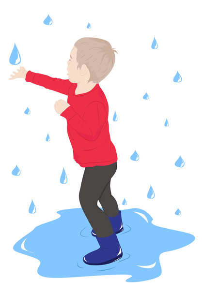 A criança na chuva
 - Vetor, Imagem