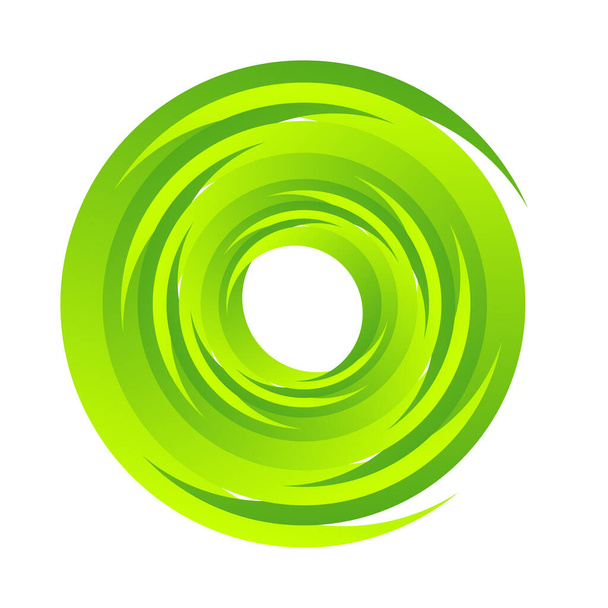 Spiral, swirl, twirl. Rotating segmented circle, circular swoosh circle design element, icon vector - stock vector illustration, clip-art graphics - Vector, Imagen
