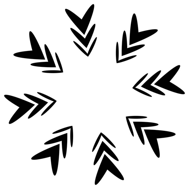 Symmetric, mirrored circular mandala, motif abstract geometric circle icon, symbol - stock vector illustration, clip-art graphics - Vettoriali, immagini
