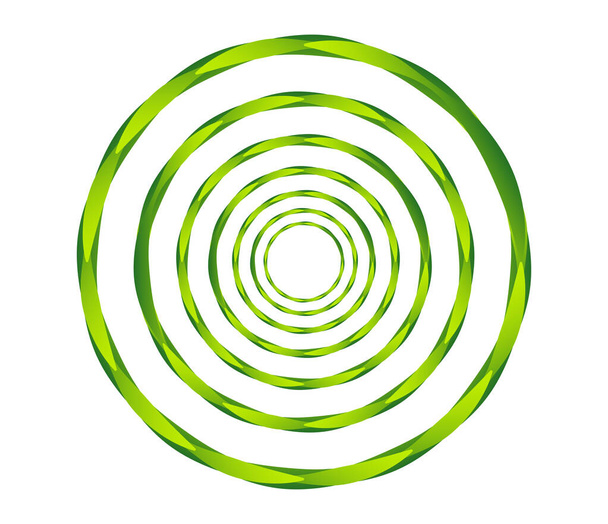 Abstract geometric circle, ring design element. Circular, concentric circlet. Swirl, twirl, spiral and vortex shape, icon, symbol - stock vector illustration, clip-art graphics - Vettoriali, immagini