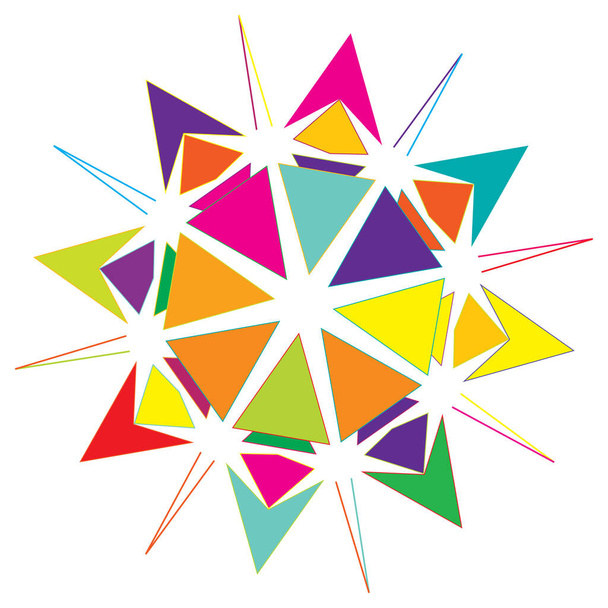 Colorful geometric abstract icon, symbol motif and mandala - stock vector illustration, clip-art graphics - Vecteur, image