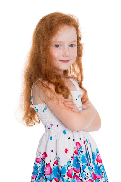 Red haired girl of six years  - Valokuva, kuva