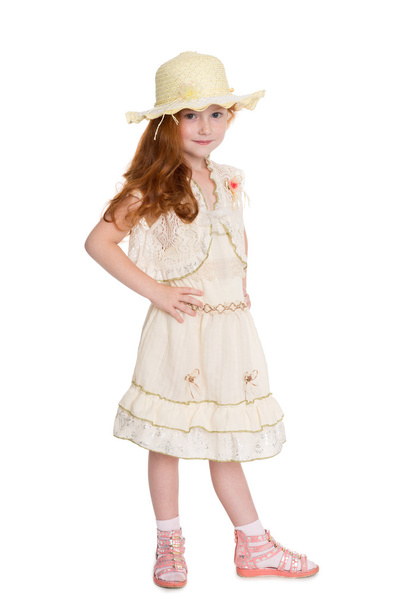 Little fashionista in summer dress  - Foto, Bild
