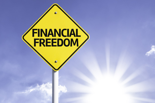 financiële vrijheid verkeersbord - Foto, afbeelding