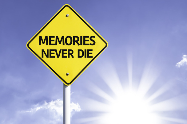 Memories never die  road sign - Photo, Image