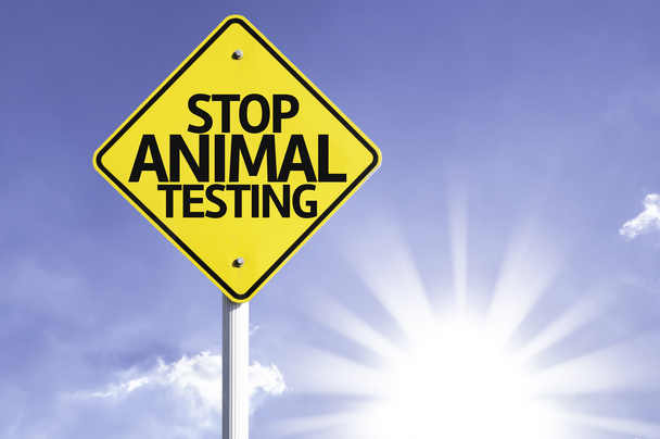 Arrêter les essais sur les animaux panneau routier
 - Photo, image