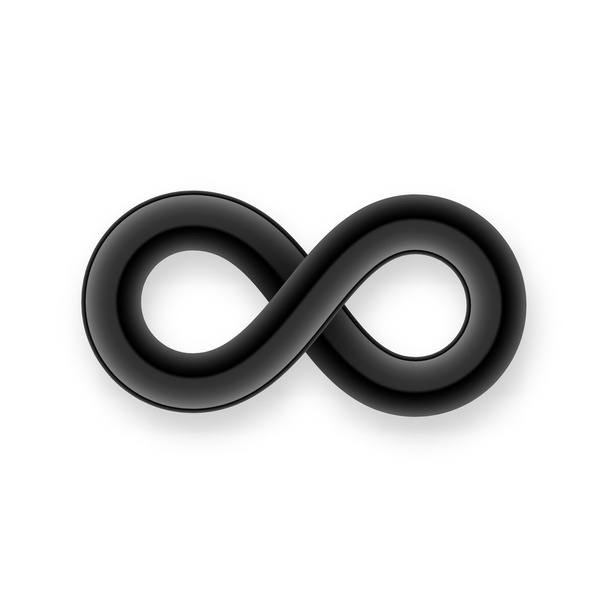 Infinity symbol icon from glossy wire with shadow - Vector, Image