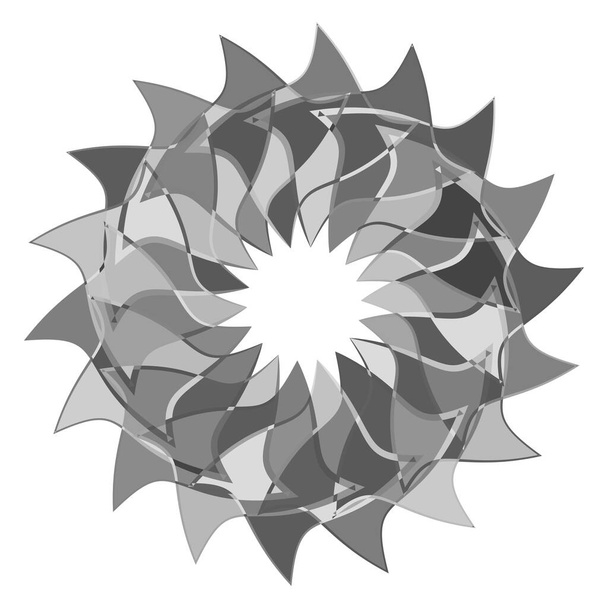 Abstract circular, radial geometric vector element, icon, illustration. Motif, mandala design - stock vector illustration, clip-art graphics - Vektor, kép