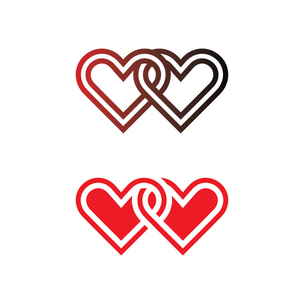 Heart logo and Beauty Love Vector icon valentine and romantic  illustration design Template symbol - Vector, imagen