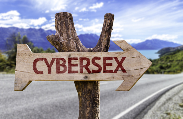 Cybersex ahşap işareti - Fotoğraf, Görsel