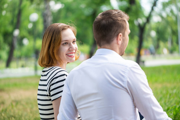 Young couple on a date in the park - Photo, image
