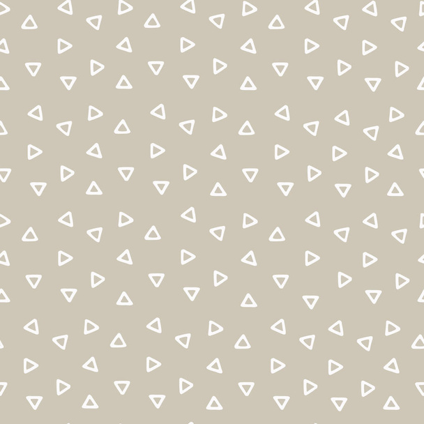 Безшовний візерунок з білими маленькими трикутниками на бежевому фоні для дизайну поверхні та інших дизайнерських проектів
 - Вектор, зображення