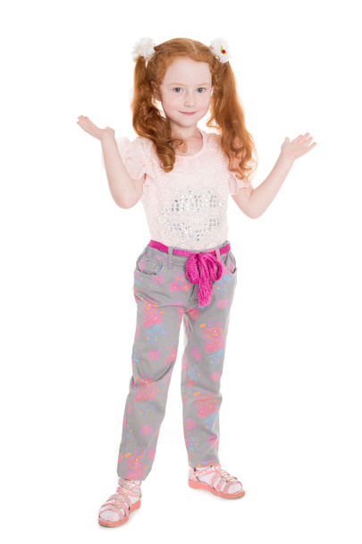 Playful little girl in a full length - Photo, image