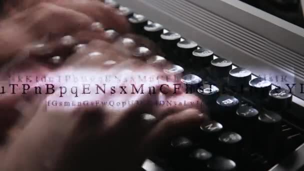 Egy ember gépelés egy írógép - Felvétel, videó