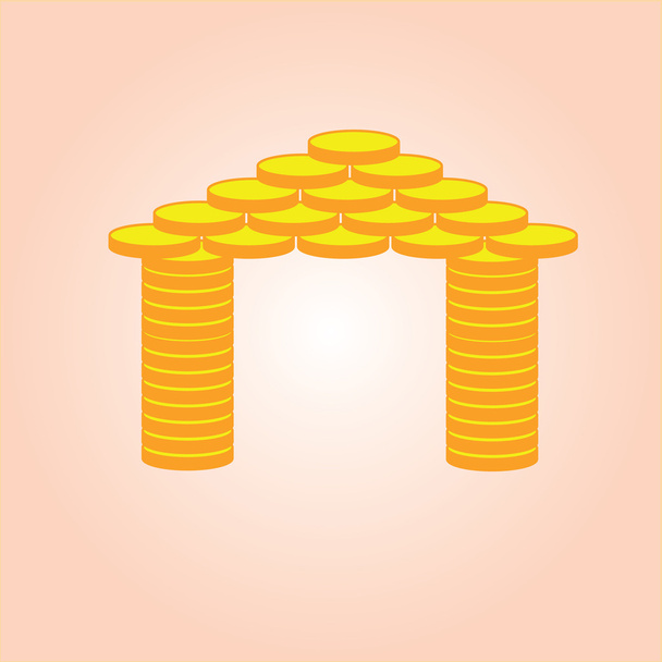 дом и монеты
 - Вектор,изображение