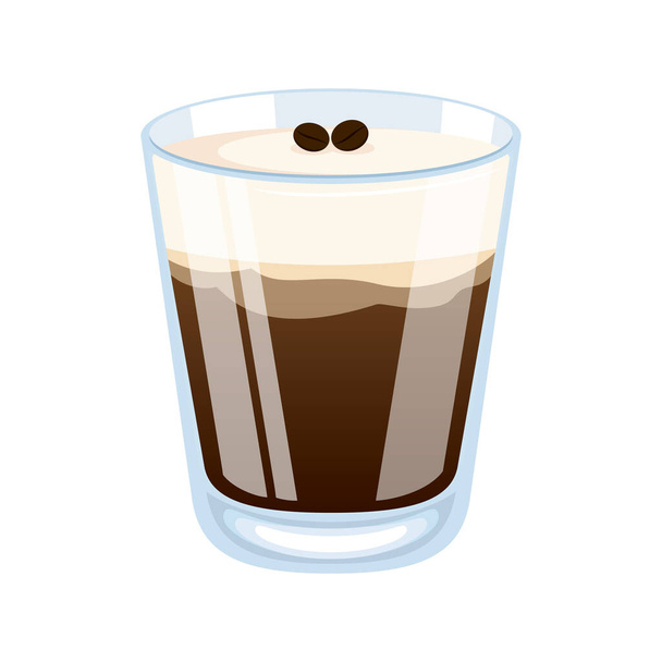 Glas crème koffie likeur icoon vector. Kahlua Mexicaanse drank icoon geïsoleerd op een witte achtergrond. Gemengde alcoholische koffiedrank vector - Vector, afbeelding