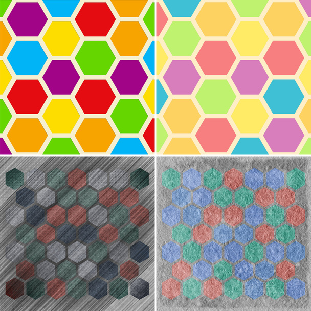 ensemble de motif hexagonal géométrique grunge
  - Photo, image