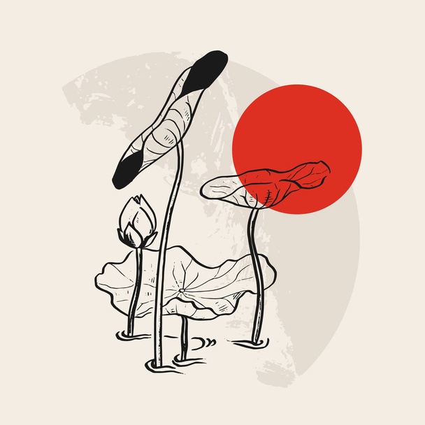Traditionelle japanische Vektorillustration. Traditionell in Japan. Asiatisches Konzept. Vintage-Kunst. Design für Plakate, Buchumschläge, Broschüren, Flyer. - Vektor, Bild