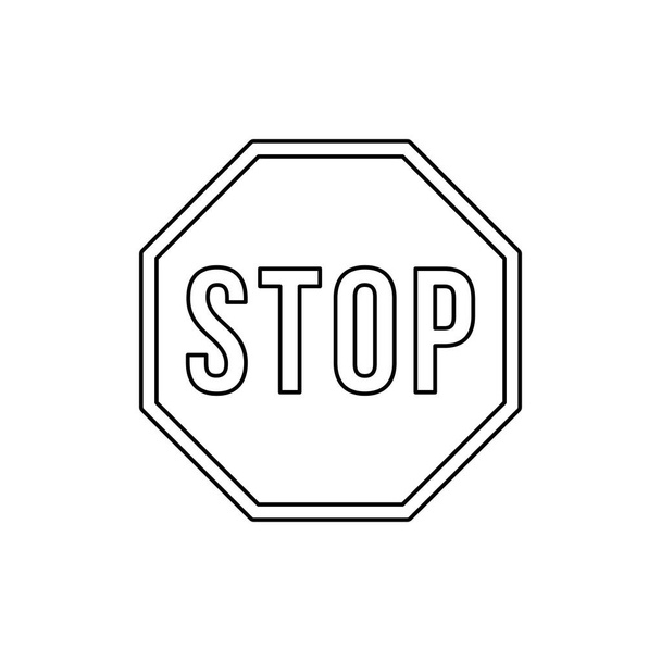 Stoppschild-Symbol isoliert auf weißem Hintergrund. Verkehrssymbol modern, einfach, Vektor, Symbol für Website-Design, mobile App, ui. Vektorillustration - Vektor, Bild