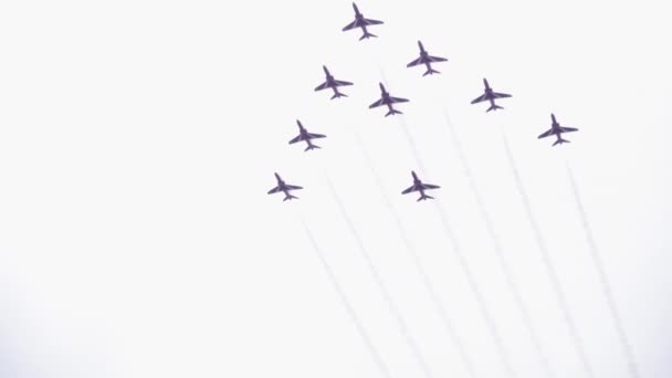 Stunt Lentokoneet Flying in Formation Hidastus - Materiaali, video