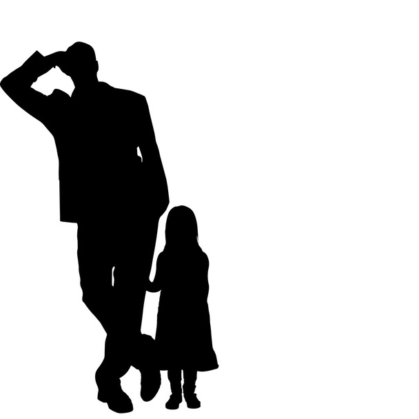 Silhouette of a family. - Vector, Image