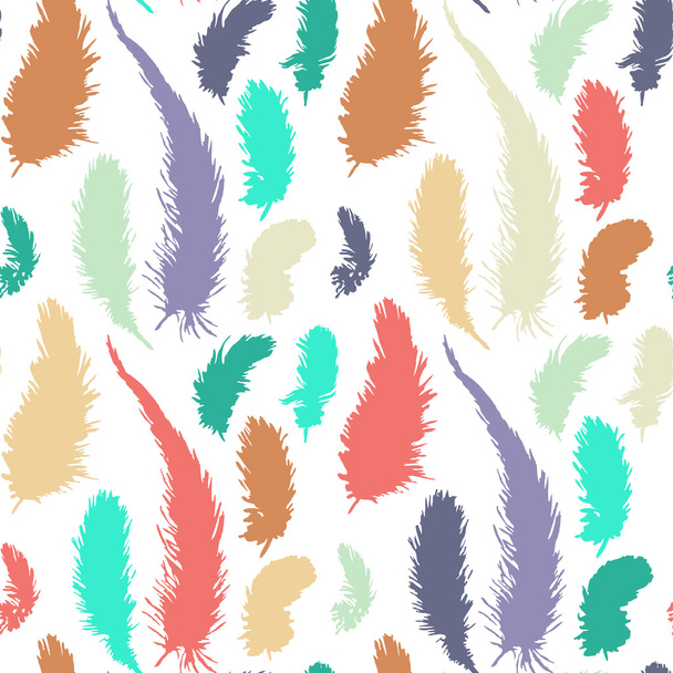 seamless pattern with silhouettes of plumes - Vektör, Görsel