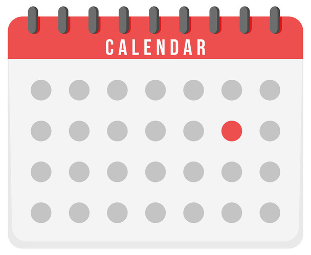 Kalender pictogram op witte achtergrond illustratie - Vector, afbeelding