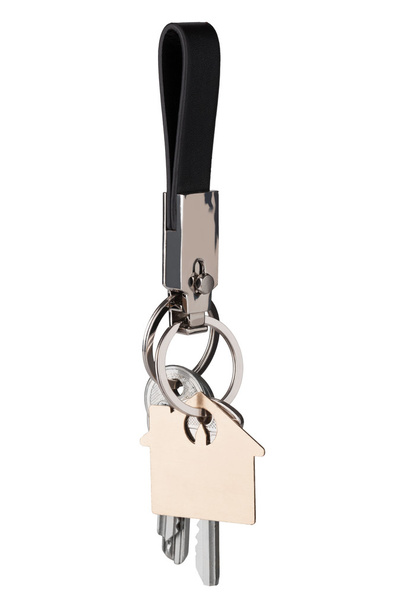 chave anexada a um chaveiro de couro
 - Foto, Imagem