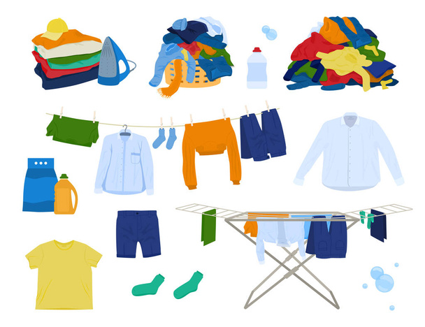 Abbigliamento da lavanderia Colorful Set - Vettoriali, immagini