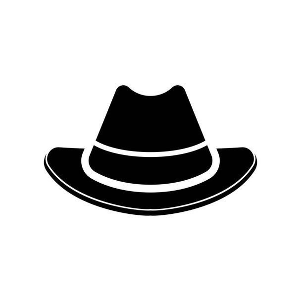 Silhouette symbol of cowboy hat traditional symbol. Simple Vector Illustration Isolated on white background. - Vecteur, image
