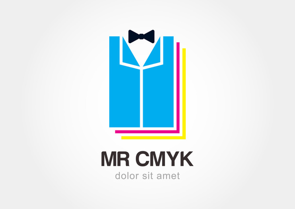 smoking con corbata de moño. icono de cmyk impresión creativa. de Vector logo - Vector, Imagen