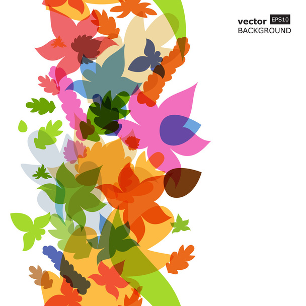 Colorful autumn leaves seamless background. Vector illustration - Vektör, Görsel