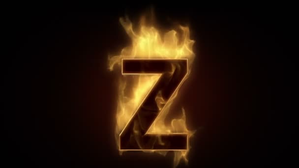 Vurige letter Z branden - Video