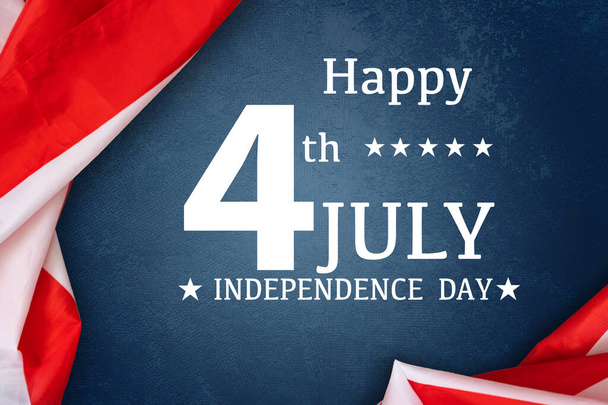 Happy Presidents Day banner with 4th of July, American flags. USA Independence Day, American Labor day, Memorial Day, US election concept. - Photo, Image