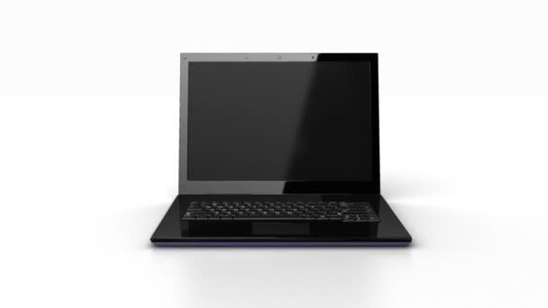 Laptop with blank screen zoom in - Footage, Video