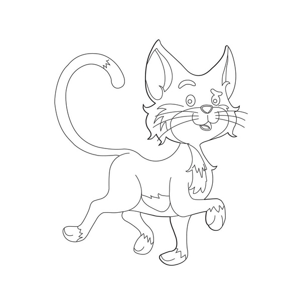 Malvorlage Umriss der niedlichen Katze Animal Malvorlage Cartoon-Vektor-Illustration - Vektor, Bild