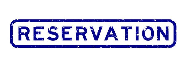Grunge azul reserva palavra quadrado selo de borracha no fundo branco - Vetor, Imagem