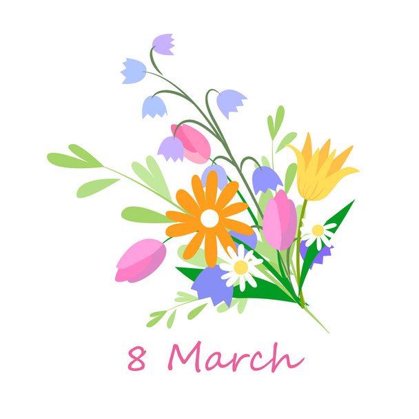 Delicate bouquet of flowers. March 8 - Wektor, obraz