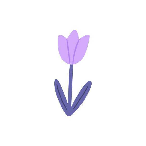Purple Tulip Hand-drawn Vector Illustration - Vecteur, image