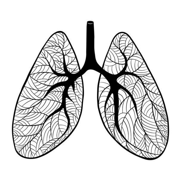 Lungs art isolated on white background - Vector, afbeelding