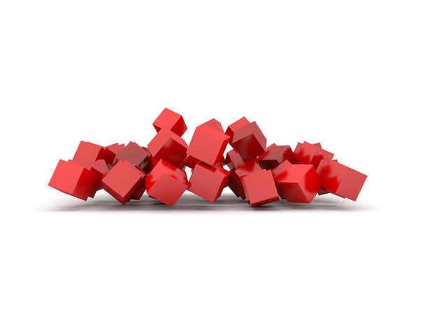 Imaginary Red Shiny Cubes - Foto, imagen