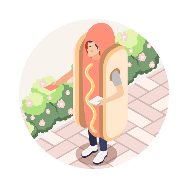 Hotdog rue Promotion Composition - Vecteur, image