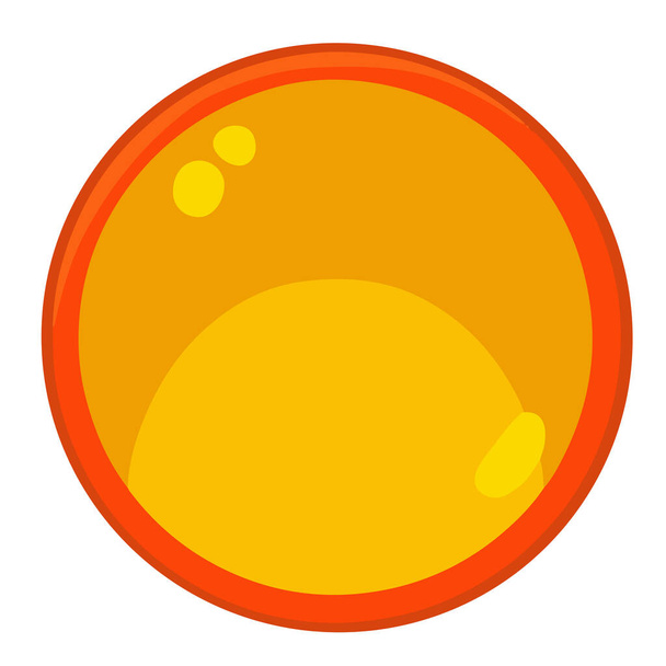 Round yellow button for game or site, vector illustration - Vektori, kuva